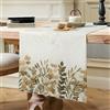 ETOLISHOP Runner Tavola Moderno Decorazioni Runner da Tavola Foglie di Eucalipto Giallo Lavabile Lino Tovaglia Runner Rettangolare Decorazione per Tavolo da Pranzo Cucina Picnic Feste Agriturismo 40x140cm