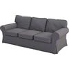 HomeTown Market Copridivano In Tessuto Resistente, Compatibile Con IKEA Ektorp Sofa. Divano Non Incluso (Poliestere 3 posti grigio scuro)