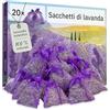 Inovida Sacchetti Profumati Lavanda: 20x Lavanda Vera Essiccata - Protezione Antitarme per gli Armadi - Sacchetti Profumatori per Armadio e Guardaroba - Profumatori Armadio - Profumo per Armadio - inovida