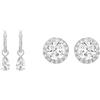 Swarovski Orecchini pendenti Attract, Taglio Pear, Bianchi, Placcato rodio & Orecchini a lobo Angelic, Taglio tondo, Bianchi, Placcato rodio