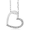 Miore Collana Donna Cuore con Catena, Diamanti taglio Brillante ct 0.10 Argento 925 Catenina Cm 45
