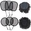 FSONA 6PCS Coda Di Cavallo Base Net Weaving Net Caps Per Fare Hair Bun Elastico Con Coulisse Coda Di Cavallo Base Net Hair Con 12pcs Pettini Per Donne Ragazze (6 pezzi)