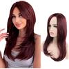Creuost Parrucca Capelli umani delle donne Capelli lisci 4x1 Lace Front Human Hair Wigs #33 Brown Colored Glueless Brazilian Virgin Hair Straight Human Hair 14 Pollice
