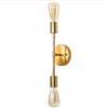 Mengjay Applique Da Parete Interno Moderno Vintage Industrial, 2 Luce Applique Specchio Bagno, Lampada Da Parete Interni Applique Camera Da Letto Bagno Comodino, Applique E27 (Lampadina Non Inclusa) (Oro)