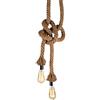 Mengjay Vintage Corda di Canapa Lampada Sospensione Luce Lampadario Industriale Vintage Retro Stile Portalampade da Soffitto per Ristorante Bar Caffetteria Decorazione Casa 220V (2 * e27 Titolari, 1m)