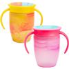 Munchkin Miracle 360 Baby Tazze, Bicchiere per bambini a flusso libero per bambini, Tazza per allenamento, Senza BPA, Bottiglia d'acqua, 12+ Mesi, 10oz/296ml, 2 Pezzi, Giallo & Rosa