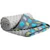 Medi Partners Coperta per Neonata Copertina Neonato per lettino - 100% Cotone 75x100cm naturale Blanket Neonati Invernale Estate Bifacciale Carrozzina Bambino (Creature con Grigio Minky)