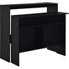 vidaXL Tavolo da Bar a 2 Livelli da Colazione Moderno Elegante Robusto Bancone Tavolino Alto da Cucina 130x40x120 cm Nero in Truciolato