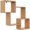 KUBUTKU Scaffale decorativo da parete con 3 ripiani 78 x 71 x 18 cm design scandinavo moderno per soggiorno cucina ufficio camera da letto bagno mensola da appendere libreria (ontano)