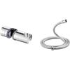 Ibergrif M20404 Supporto Soffione Doccia per Barra per Saliscendi, Regolabile Ricambio Porta & M20109-17 - Tubo flessibile per doccia da 1,7 m di ricambio, tubo per doccia universale
