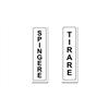 Readyprint 2 Adesivi scritta: Spingere - Tirare - etichette morbide, adesive, avviso per porte. Mis. 20 x 5 cm - (verticali) 2 pz.