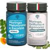 RedMoringa 300mg 5HTP Griffonia 1mg Melatonina | Valeriana Vit B6 Moringa Bio | SET Relax Giorno e Notte | Migliori il Riposo la Notte Riduci lo Stress Diurno | 120 Capsule Vegetali Prodotto Italiano RedMoringa®