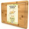 FAH FAMILY AT HOME FAH - Tagliere in Bamboo da Cucina Professionale, Tagliere Medio in Legno Naturale Antibatterico Ideale per Tagliare Carne, Formaggi, Pane, Aperitivo (Tagliere Bamboo)