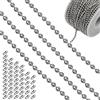 Catime 20 Metri Catenina a Sfere in Acciaio Inossidabile per Collane, 2,4mm Argento Catenine in Rilievo Rullo di Estensione con 50 Connettore, Catenina di Perline per DIY Portachiavi Braccialetto Gioielli