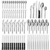 hunnycook Set posate 12 persone, Hunnycook 72 pezzi set posate con coltello da bistecca, posate acciaio inox per ristoranti, feste e matrimoni, lavabile in lavastoviglie