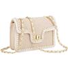 Ynport Crefreak Borsa in Paglia per Donna - Borsa a Tracolla Elegante con Patta, Pochette Estiva Piccola Spiaggia in Rattan