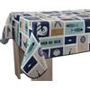Le linge de Jules Tovaglia antimacchia bordo mare, rettangolare, 150 x 200 cm, blu, beige