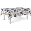 ECOMMERC3 Tovaglia plastificata antimacchia quadrata 140x140 cm Ocean Blu | Per il tavolo quadrato da quattro, impermeabile, non va in lavatrice, 90 % PVC e 10 % polipropilene