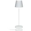 LA VILLE LUMIÈRE SuzieV Lampada LED da Tavolo Ricaricabile e Dimmerabile, Abat-Jour Wireless, Alluminio, Uso Interno/Esterno, 48h Autonomia, 3 Temperature di Luce, (Solid White)