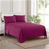 Sweet Home Collection Set di biancheria da letto di lusso con lenzuolo con angoli, 2 federe, in microfibra, a bacca