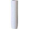 Casablanca modernes Design Casablanca - Vaso in ceramica bianca opaca con struttura scanalata, altezza 58 cm