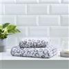Fusion - Telo da bagno grigio con stampa animalier (90 x 150 cm) - 100% cotone - stampa di zampa di ghepardo/leopardo - asciugamano animale zoo safari - telo da bagno/telo da bagno grigio e bianco -