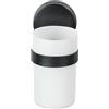WENKO Bicchiere portaspazzolini Pavia colore Nero Static-Loc Plus. Fissaggio senza trapano. Tenuta mediante aderenza statica su superfici lisce ed impermeabili. Dimensioni (L x A x P): 6,5 x 12 x 9 cm