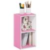 Furinno Pasir Libreria a 2 ripiani aperti, rosa/bianco