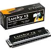 East top Lucky 13 Bass Plus Blues Armonica 13 Fori Arpa Diatonica Arpa Organo a bocca Strumenti Musicali Diminuito C Key armonica per adulti