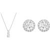 Swarovski Pendente Attract Trilogy, Rotondo, Bianco, Placcato rodio & Orecchini a lobo Angelic, Taglio tondo, Bianchi, Placcato rodio