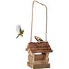 Relaxdays Casetta per Uccelli, Realizzata a Mano, in Legno, Decorazione per Balcone & Giardino, 15x12x15 cm, naturale