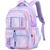 Tanou Zaino Bambina Elementari Zaino per Ragazze Traspirante | Cartella Scuola Elementare Bambina di 7-12 anni, Impermeabile Nylon Grande Zaini Bambini per la Scuola, Viola