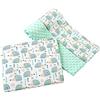 Medi Partners Coperta per bambini con cuscino 100% Cotone Minky Set Grande Bilaterale 75x100 + 35x30cm Multifunzionale Culla e Passeggino