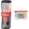 Stabilo Fineliner point 88 - Rollerset con 25 colori assortiti - ARTY Edition & Evidenziatore swing cool pastello - Astuccio x 14 evidenziatori 100% pastello