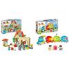 LEGO DUPLO Cura degli Animali di Fattoria Giocattolo, Gioco di Ruolo Educativo & DUPLO Treno dei Numeri Giocattolo - Impariamo a Contare, Giochi Educativi con Cane Giocattolo