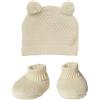 Heless 4801 - Vestiti per Bambole in 100% Cotone Biologico, Set da 2 Pezzi con Cappello con Pompon e Scarpe a Maglia in Ecru per Bambole e Peluche di Dimensioni 28-35 cm