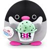 Snackles Snackle Serie 2 Snackle da 20 cm di ZURU, peluche batuffoloso, coccoloso e schiacciabile da 20 cm con accessorio snack, Penguin (Baskin Robbin)