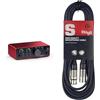 Focusrite Scarlett Solo (4° gen.), interfaccia audio USB per chitarristi, cantanti o produttori & Stagg Cavo da microfono a mixer SMC6 da 6 metri XLR (m) -XLR (f), nero