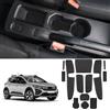 Coleya Tappetini Antiscivolo Compatibile con Dacia Sandero 3 Dacia Sandero Stepway 3 2021-2024, Dacia Sandero Tappetini in Gomma per Console Centrale, Portabicchieri, Cuciture Porta (Nero)