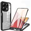 Beajew Custodia per Xiaomi Redmi Note 13 Pro 4G con Protezione per lo Schermo Integrata, Retro Trasparente,Custodia Antiurto 360 Gradi,Rugged PC + TPU Sottile Bumper Silicone Case-Nero