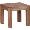 FineBuy Tavolino da caffè Legno Massello Acacia 45x40x45 cm Disegno Tavolo | Tavolo da Salotto Piazza | Divano Tavolo