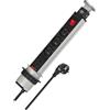 Brennenstuhl - Tower Power, ciabatta con prese multiple, retrattile, grigio, 1396201013, 230V