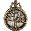 Tiong Orologio da tasca con albero della vita, numeri romani, orologio da tasca al quarzo con collana con ciondolo per uomo e donna, 48-bronzo, Classico