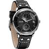 FEICE Orologi da Polso Automatico con Vetro Minerale Curvo 2.5 D Meccanismo Automatico Meccanico Automatic Watch con Cinturino in Pelle - FM212 (Nero)
