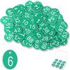 Tenare 100 Etichette Numerate in Plastica Gettoni con Numeri 1-100 Piccole Targhette Identificative Impermeabili con Foro per Guardaroba Hotel Bagagli, Senza Anelli Portachiavi (Verde, Bianco)