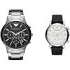 Emporio Armani Orologio Uomo, movimento cronografo al quarzo cassa in acciaio inossidabile da 46 mm & Orologio Uomo, movimento cronografo al quarzo, cassa in acciaio inossidabile 46 mm