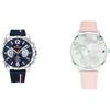 Tommy Hilfiger Orologio Analogico Multifunzione al Quarzo da Uomo con Cinturino in Silicone Blu Navy - 1791476 & Orologio Analogico al Quarzo da Donna con Cinturino in Pelle Rosato - 1781919