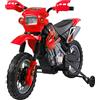 HOMCOM Moto Cross Elettrica con Rotelle Rosso per Bambini 3 anni e più, Batteria 6V Velocità 2.5km/h, 102 x 53 x 66cm