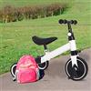 HUOLE Triciclo per Bambini 1 2 3 4 Anni, Bicicletta Bambini Senza Pedali, Bici Balance Bike per l'Equilibrio, Ruote Max 25 Kg-2 in 1 (bianco)