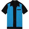 Anchor MSJ Uomo 50s Abbigliamento Uomo Cotone Manica Corta Vintage Bowling Button-Down Camicie, Rosso, S